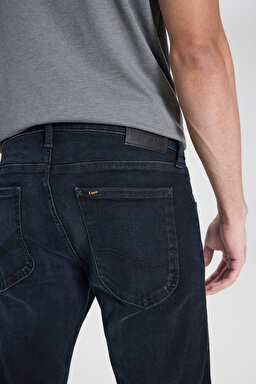 Luke Slim Fit Dar Kesim Normal Bel Dar Paça Koyu Mavi Jean Denim Pantolon - Dark Blue Black-L719159016 (görsel 5)