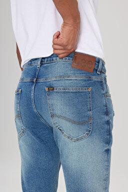 Slim Fit Dar Kesim Normal Bel Dar Paça Luke Mavi Jean Kot Pantolon - Mid Blue-L719165XT (görsel 4)