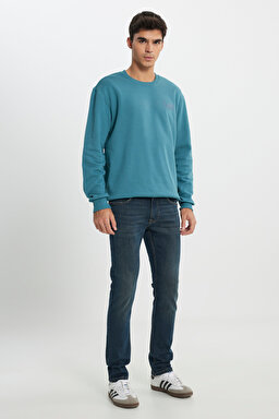 Slim Fit Dar Kesim Normal Bel Dar Paça Luke İndigo Jean Denim Pantolon - Mid Indigo-L719166318 (görsel 2)