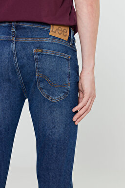 Slim Fit Dar Kesim  Normal Bel Dar Paça Luke Mavi Jean Kot Pantolon - Mid Blue-L719182XT (görsel 6)