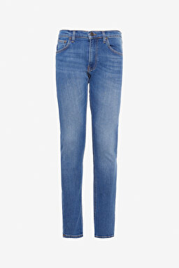 Slim Fit Dar Kesim Normal Bel Dar Paça Luke Açık Mavi Jean Kot Pantolon - Light Blue-L719183404 (görsel 7)