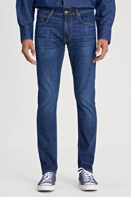 Slim Fit Dar Kesim Normal Bel Dar Paça Luke Koyu Mavi Jean Kot Pantolon - Springfield-L719205246G53 (görsel 6)
