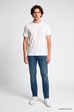 Pamuklu Slim Fit Dar Kesim Cepli Esnek Jean Kot Denim Pantolon - MidBlue-L719710062XT