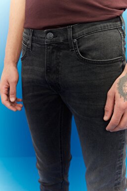 Luke Slim Tapered Fit Normal Bel Esnek Jean Kot Pantolon - Asphalt Rocker-L719ADER (görsel 3)