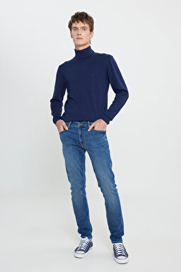 Luke Slim Fit Dar Kesim Düşük Bel Mavi Esnek Jean Kot Pantolon - Peace Train-L719AKA39 (görsel 2)