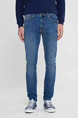 Luke Slim Fit Dar Kesim Düşük Bel Mavi Esnek Jean Kot Pantolon - Peace Train-L719AKA39 (görsel 3)