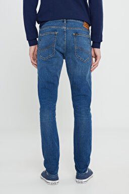 Luke Slim Fit Dar Kesim Düşük Bel Mavi Esnek Jean Kot Pantolon - Peace Train-L719AKA39 (görsel 4)