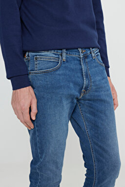 Luke Slim Fit Dar Kesim Düşük Bel Mavi Esnek Jean Kot Pantolon - Peace Train-L719AKA39 (görsel 5)