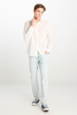 Luke Slim Fit Dar Kesim Normal Bel Açık Mavi Esnek Jean Kot Pantolon - Extra Light Worn in-L719CAC54