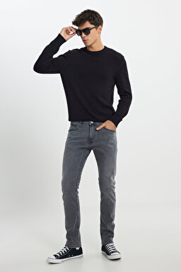 Luke Slim Fit Dar Kesim Normal Bel Esnek Jean Kot Pantolon - Greys End-L719IBB82 (görsel 2)