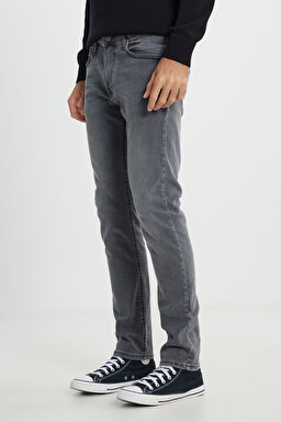 Luke Slim Fit Dar Kesim Normal Bel Esnek Jean Kot Pantolon - Greys End-L719IBB82 (görsel 5)
