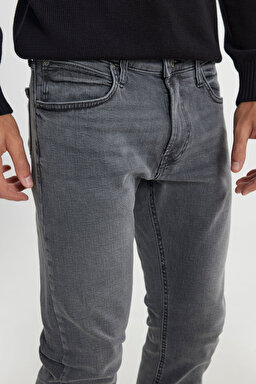 Luke Slim Fit Dar Kesim Normal Bel Esnek Jean Kot Pantolon - Greys End-L719IBB82 (görsel 6)