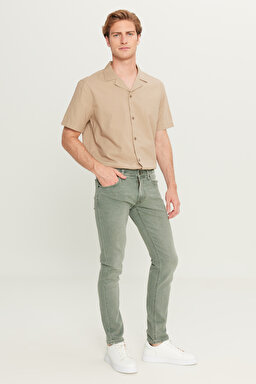 Luke Slim Fit Düşük Bel Denim Esnek Jean Kot Pantolon - Light Khaki-L719NSUU