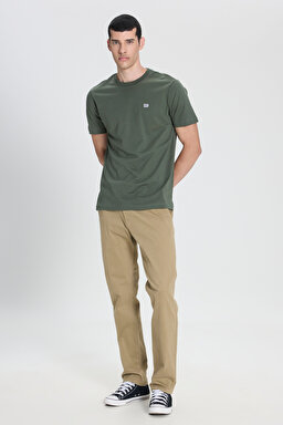 Extreme Motion Slim Fit Dar Kesim Normal Bel Bej Esnek Pantolon - Green-L71YPAUA (görsel 2)