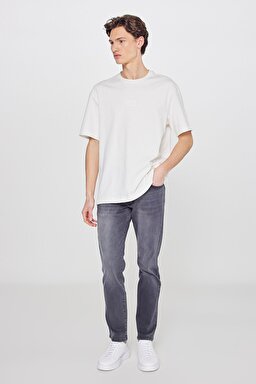 Slim Tapered Fit Dar Kesim Normal Bel Düz Paça Extreme Motion Koyu Gri Esnek Jean Kot Pantolon - Copper Falls-L72A008E47 (görsel 2)