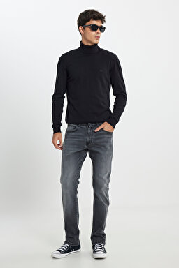 Slim Fit Dar Kesim Düşük Bel Extreme Motion Antrasit Esnek Jean Denim Pantolon - Dark Anthracite-L72A010050