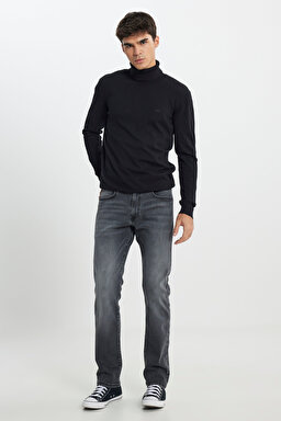 Slim Fit Dar Kesim Düşük Bel Extreme Motion Antrasit Esnek Jean Denim Pantolon - Dark Anthracite-L72A010050 (görsel 2)