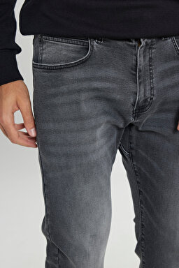 Slim Fit Dar Kesim Düşük Bel Extreme Motion Antrasit Esnek Jean Denim Pantolon - Dark Anthracite-L72A010050 (görsel 7)