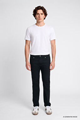 Extreme Motion Slim Fit Dar Kesim Pamuklu Esnek Siyah Denim Jean Pantolon - Black-L72ASO001 (görsel 2)