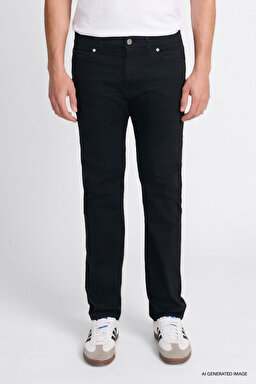 Extreme Motion Slim Fit Dar Kesim Pamuklu Esnek Siyah Denim Jean Pantolon - Black-L72ASO001 (görsel 3)