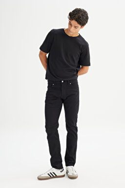 Extreme Motion Slim Fit Dar Kesim Pamuklu Esnek Siyah Denim Jean Pantolon - Black-L72ASO001 (görsel 3)