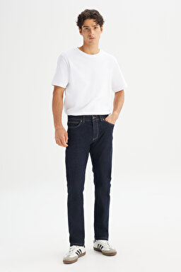 Slim Fit Normal Bel Denim Extreme Motion Jean Kot Pantolon - Dark Blue-L72ASO36