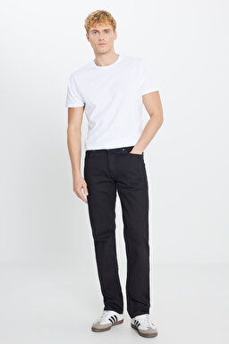Pamuklu Regular Fit Normal Kesim Cepli Jean Kot Denim Pantolon - Midnight Black-L72U209668913