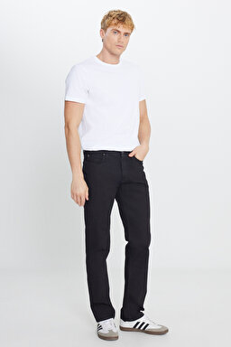 Pamuklu Regular Fit Normal Kesim Cepli Jean Kot Denim Pantolon - Midnight Black-L72U209668913 (görsel 2)