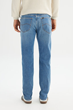 Austin Pamuklu Straight Fit Esnek Jean Denim Kot Pantolon - Mid Blue-L73300020396 (görsel 5)