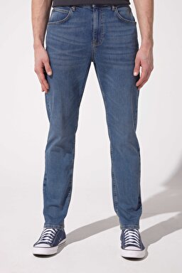 Austin Straight Fit Düz Kesim Yüksek Bel Esnek Jean Kot Pantolon - Mid Blue-L733007XT