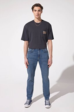 Austin Straight Fit Düz Kesim Yüksek Bel Esnek Jean Kot Pantolon - Mid Blue-L733007XT (görsel 2)