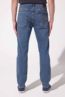 Austin Straight Fit Düz Kesim Yüksek Bel Esnek Jean Kot Pantolon - Mid Blue-L733007XT (görsel 5)