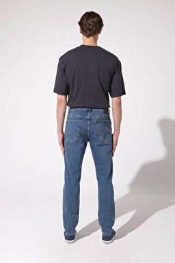 Austin Straight Fit Düz Kesim Yüksek Bel Esnek Jean Kot Pantolon - Mid Blue-L733007XT (görsel 6)