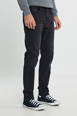 Austin Straight Fit Yüksek Bel Siyah Esnek Jean Kot Pantolon - Pitch Black-L733011EV (görsel 5)
