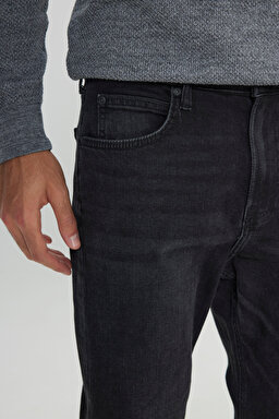 Austin Straight Fit Yüksek Bel Siyah Esnek Jean Kot Pantolon - Pitch Black-L733011EV (görsel 7)