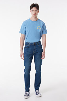 Austin Straight Fit Düz Kesim Yüksek Bel Mavi Esnek Jean Kot Pantolon - Stone-L73301258 (görsel 2)