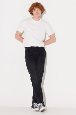 Austin Straight Fit Düz Kesim Yüksek Bel Yıkamalı Siyah Esnek Jean Kot Pantolon - Stone-L73301458 (görsel 2)