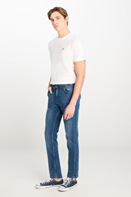 Austin Regular Tapered Fit Daralan Kesim Mavi Pamuklu Esnek Jean Denim Pantolon - Mid Indigo-L733025318