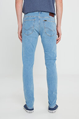Malone Skinny Slim Fit Dar Kesim Normal Bel Esnek Jean Kot Pantolon - Mid Blue-L736017XT (görsel 4)
