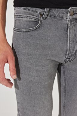 Malone Skinny Fit Dar Kesim Normal Bel Gri Esnek Jean Kot Pantolon - Grey Worn-L736072C60 (görsel 5)