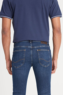 Malone Skinny Fit Dar Kesim Normal Bel Koyu Mavi Esnek Jean Kot Pantolon - Stone-L73607458 (görsel 4)