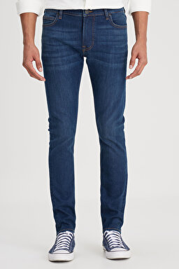 Skinny Fit Çok Dar Kesim Normal Bel Çok Dar Paça Malone Lacivert Jean Kot Pantolon - Rinse-L736147401 (görsel 5)
