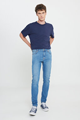 Skinny Fit Çok Dar Kesim Normal Bel Çok Dar Paça Malone Mavi Jean Kot Pantolon - Amethyst-L736204037G49 (görsel 2)