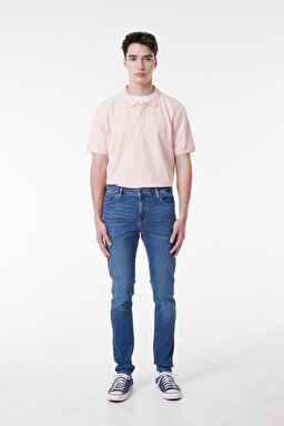 Skinny Fit Dar Kesim Düşük Bel Açık Mavi Malone Jean Denim Kot Pantolon - Used-L736AHKR (görsel 2)