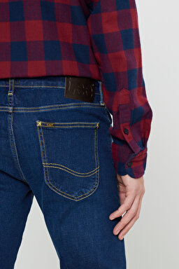 Malone Skinny Fit Dar Kesim Normal Bel Esnek Jean Kot Pantolon - Washed Dark-L736EMXA (görsel 5)