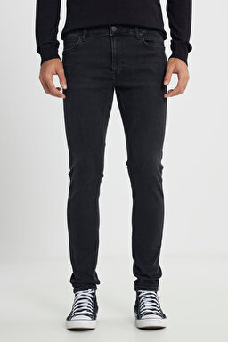 Malone Skinny Fit Dar Kesim Düşük Bel Siyah Esnek Jean Kot Pantolon - Black-L736PJST (görsel 3)