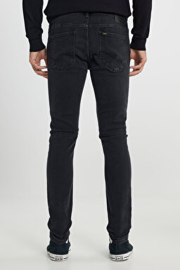Malone Skinny Fit Dar Kesim Düşük Bel Siyah Esnek Jean Kot Pantolon - Black-L736PJST (görsel 4)