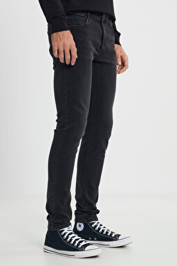 Malone Skinny Fit Dar Kesim Düşük Bel Siyah Esnek Jean Kot Pantolon - Black-L736PJST (görsel 5)