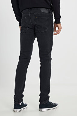 Malone Skinny Fit Dar Kesim Düşük Bel Siyah Esnek Jean Kot Pantolon - Black-L736PJST (görsel 6)