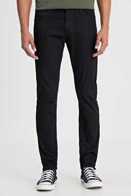 Malone Skinny Fit Normal Bel Denim Esnek Jean Kot Pantolon - Black-L736YG47 (görsel 4)